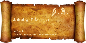 Jakoby Mária névjegykártya